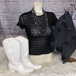 No Boundaries Black Lace Cropped Top